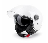 VINZ Tobia Casco Jet Doppia Visiera VIntage | Casco Scooter / Moto Donna E Uomo | Certificato ECE 22.06 | nelle taglie dalla XS-XXL - Bianco