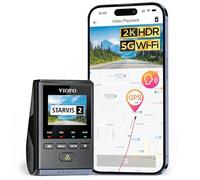 VIOFO A119 Mini 2 Dash Cam Frontale 2.7K 5GHz Wi-Fi, 2K 60fps/HDR 30fps Controllo vocale, STARVIS 2 Visione notturna migliorata, 1.5" LCD Hidden Dash Cam Car, GPS Camera Car,