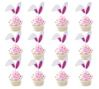 Viojrlly Decorazioni Pasqua Cupcake Topper, Decorazione Torta Coniglio, 12 Pezzi Cake Toppers per Pasqua, coniglio, decorazione per torte, compleanno muffin e pasque