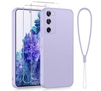 Viojrlra Cover per Samsung Galaxy S20 FE 5G con 2 Pellicola Vetro Temperato, Custodia Antiurto Ultra Sottile Liquid Silicone TPU Morbido, Anti Ingiallimento Anti-Graffio Protettiva Case (Viola)