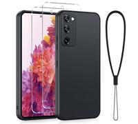 Viojrlra Cover per Samsung Galaxy S20 FE 5G con 2 Pellicola Vetro Temperato, Custodia Antiurto Ultra Sottile Liquid Silicone TPU Morbido, Anti Ingiallimento Anti-Graffio Protettiva Case (Nero)