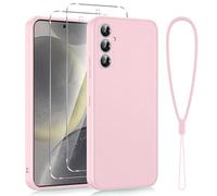 Viojrlra Cover per Samsung Galaxy S24 5G con 2 Pellicola Vetro Temperato, Custodia Antiurto Ultra Sottile Liquid Silicone TPU Morbido, Anti Ingiallimento Anti-Graffio Protettiva Case (Rosa)