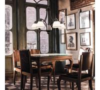 Viokef Clair - lampada a sospensione a 5 luci con paralume in vetro Viokef