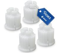 VIOKS 4 x boccole di bloccaggio per parte superiore interna 3/8" 1/2" 3/4" con asse multidente - boccole di bloccaggio in plastica bianca per rubinetti a due maniglie nel settore sanitario, rubinetto