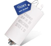 VIOKS Condensatore motore CBB60 Elko 450 V 35 uf con capicorda plug-in e viti di fissaggio - Condensatore anti-jammer LED per motore elettrico/asciugatrice