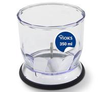 VIOKS Contenitore tritatutto 350 ml di ricambio per Braun AS00004190 & 67050145 - Ciotola per frullatore a immersione, multitritatutto/accessorio mixer