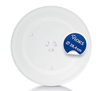 VIOKS LG Piatto girevole in vetro per microonde - 284 mm/28,4 cm con 3 manopole - Piastra in vetro di ricambio