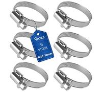 VIOKS Morsetti per tubo della benzina, set di 6 fascette stringitubo da 20 - 32 mm Ø fascette per tubi piccoli, morsetti per lavatrice/tubo, fascette per piscina