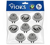 VIOKS Set di 8 rotoli di vimini per lavastoviglie Bosch 00611475 Siеmens 611475 Küppersbusch 436718 - Rotelle di ricambio per cestello inferiore e lavastoviglie