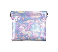 Viola Arcobaleno Unicorni di Modo Delle Donne Piccola Borsa Della Moneta di Cuoio Decorativo Mini Sacchetto di Trucco per gli Uomini Donne Vi