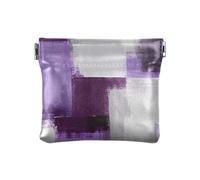 Viola Bianco Grigio Inchiostro Art Painting Donna Piccola Borsa Cambiamento in Pelle Comoda Organizzazione Sacchetti per Ragazze Donne Signore