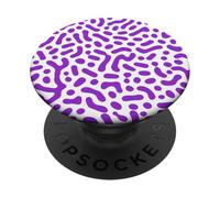 Viola Bianco Retro Carino Astratto Forme Pattern PopSockets PopGrip Adesivo