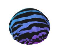 Viola Blu Verde Camouflage Zebra Stripes Stampa Doppio Strato Cuffia Da Doccia Bagno Doccia Caps Donna Uomo Cuffia Da Doccia Salone Uso Domestico