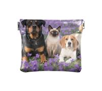 Viola Cane Lavanda di Modo Delle Donne di Cuoio Della Moneta Borse Borse Unico Mini Coin Purse Pouch per gli Uomini Donne Viaggio bolsas para monedas de Mujer