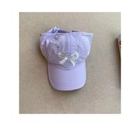 (VIOLA) Cappello da sole per bambine con stampa a fiocco dolce, con coda di cavallo alta, cappelli da