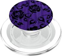 Viola Carino Nero Rosa Floreale Pizzo Stampa Immagine Gotica PopSockets PopGrip per MagSafe
