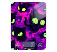 Viola Cartoon Gatti Neri Spezie Scala Alimentare per Dieta 5 kg/5g Carino Peso Scala Grammi con 4 Unità per Dieta Sapone Fare Sapone Fare Báscula para cocina