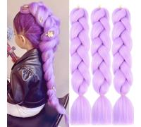 Viola Chiaro Extension Per Treccine Africane 24" Treccia Capelli Extension Ombre Jumbo Treccia Extension Capelli Fibra Sintetica Treccia Di Scatola Crochet Twist Intrecciare