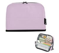 Viola chiaro tinta unita matite Storage Bags Zipper Pencil Case Large Pencil Pouch Cute Pen Pouch Ragazze Estetica Adulti Bambini Rientro a Scuola Organizer