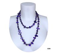 Marrone Collana Madreperla Cristallo, Pietre Dure Filo Lungo Donna 110cm M/07