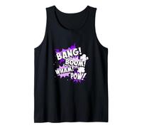 Viola Colore Bang Boom Wham Pow! Viola Grafica Canotta