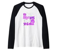 Viola Colore Hustle Ain't So Crazy Viola Grafica Maglia con Maniche Raglan