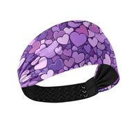 Viola Cuore Raffreddamento fasce da donna Elastiche fasce per il sudore per la testa per Atletica Sport lavaggio viso Atletico Sport accessori para el cabello de mujeres