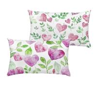 Viola Cuscini per Divano Amore Cuscini da Esterno 50x60 cm Grandi Impermeabili Velluto Copricuscini, Stampa Fronte-Retro Decorativi Federe Cuscino per Giardino Balcone Patio, Set di 2 1B-437