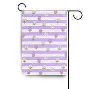 Viola e Bianco A Righe Fiori bandiere all'aperto banner cortile di natale banner per la decorazione esterna 28x40 double sided