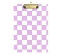 Viola e Bianco American Plaid A4 Picture Clip Board Skinny Appunti Plastica per Insegnante Portfolio Appunti Dimensioni 9 x 12