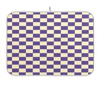 Viola e Bianco American Plaid Tappetino per asciugare i piatti da cucina stuoie per asciugare i piatti in microfibra tappetino assorbente da cucina tappetini per asciugare i piatti per cucina grande