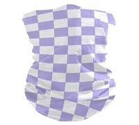Viola e Bianco Americano Plaid Quattro Stagioni Antivento Cappuccio Collo Ghetta Caldo Disegni Unici Passamontagna Panno Maschera per le Donne per Lavorare Lavoro Costumi di Halloween pa?os para la