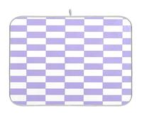 Viola e Bianco Americano Plaid Stendipiatti Stuoia Cucina Contatore Stendino Stendino Stuoia Opaco Assorbente Tappetino in Microfibra Stuoia Stendipiatti Grande 18 x 2