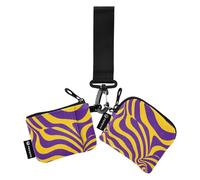 Viola e Giallo Onda Lines Doppio Portafogli da Donna Custodie per Biglietti da Visita Mini Moda Cerniera Portafoglio con Tasca con Cerniera per Lady 2 Pcs tarjetas de crédito para