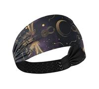 Viola e Oro Mistico Gotico Astrologia Umidità Wicking fascia per le donne moda bande elastiche per il sudore per pallavolo Ciclismo Atletico Sport vendas para el pelo mujer
