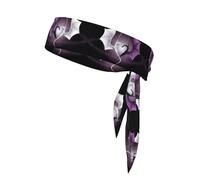 Viola e Wirte Dragons Print Sport Head Tie Bandane - Comode fasce per il sudore atletiche per corsa, yoga, ciclismo e altro ancora
