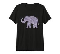 Viola Elephant Geometrico Trunk Up Graphic Design Apparel Maglietta Premium