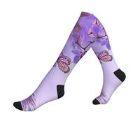 Viola Farfalla fantasia elastico polpaccio 1 Nero Calze a compressione per arrampicata, escursionismo e ciclismo, 2 Nero-2, Taglia unica