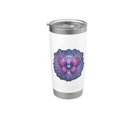 Viola Farfalla Luna Lavanda Fasi Celeste Cottagecore Bicchiere termico in acciaio inox doppia parete