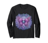 Viola Farfalla Luna Lavanda Fasi Celeste Cottagecore Maglia a Manica