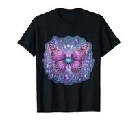 Viola Farfalla Luna Lavanda Fasi Celeste Cottagecore Maglietta