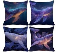 Viola Federe Cuscini 60x60 Federe Cuscini Impermeabili da Esterno Morbido Set di 4 Cushion Covers Animale Rettangolare Fodere Divano per Soggiornoo Camera da Letto Estate Giardino Decorazione 11362k
