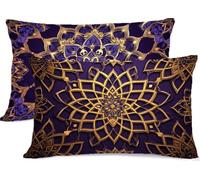 Viola Federe Cuscino Letto 50x70 Europa Settentrionale Copricuscino Letto Lino Coprifedere Cuscini Set 2 Federa Cuscini Zip Nascosta Cuscino Cervicale per Dormire, per Home Decor Camera Divano R-715