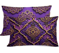 Viola Federe Cuscino Letto 50x80 Europa Settentrionale Copricuscino Letto Lino Coprifedere Cuscini Set 2 Federa Cuscini Zip Nascosta Cuscino Cervicale per Dormire, per Home Decor Camera Divano R-718