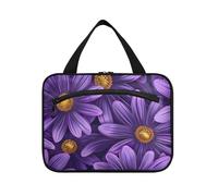 Viola Fiore Hanging Toiletry Borse per Viaggiare Donne con gancio, Designer Portatile Tote Bag per Viaggio Must Haves Travel bolsas para maquillaje L