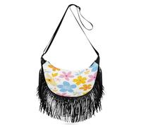 Viola Fiore Modello Carino Borse per le Donne Frange Medie Borse a Tracolla per Signore Borse a Tracolla per Le Donne Alla Moda