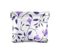 Viola Fiore Rattan Foglia di Modo Delle Donne di Cuoio Della Moneta Portafoglio Carino Organizzazione Sacchetti per le Donne de Tela para Muj