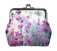 Viola fiori di lavanda fioriscono portamonete Kiss Lock portamonete vintage portamonete