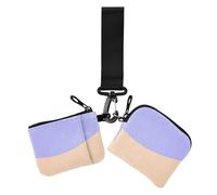 Viola Flesh Patchwork Modello Doppio Portafoglio da Donna Porta Biglietti da Visita Mini Moda Cerniera Cash Coin Purse con Cinturino da Polso per Signora 2 Pz, Motivo patchwork carne viola, 1 size,