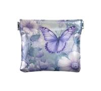 Viola Floreale Farfalle di Modo Delle Donne di Cuoio Della Moneta Borse Borse Borse Convenienti Organizzazione Sacchetti per le Donne monederos de Mujer para monedas